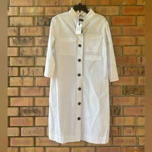 EPIK Boutique Midi Dress Cotton White Buttons